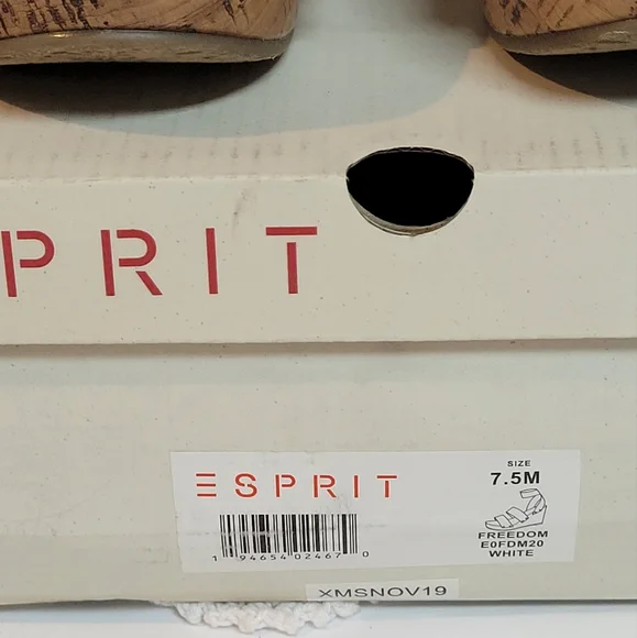 NIB. ESPRIT Strappy cork wedge sandals. Elastic comfort straps. Platform. - Picture 9 of 9